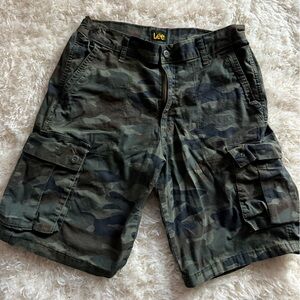 Lee Green Camouflage Cargo Shorts
